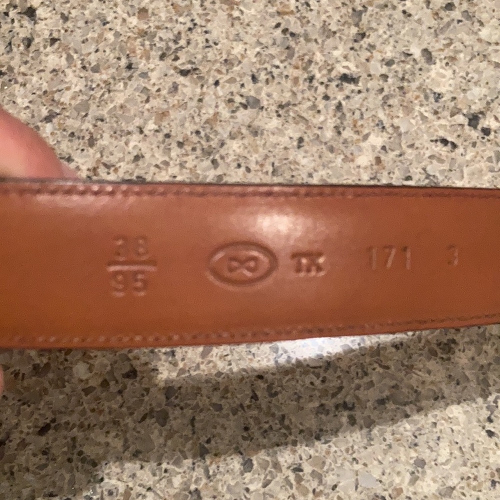 Trafalgar Mens Leather Belt Cortina Handmade Ltd. in the USA Vintage SZ 38 - Picture 4 of 11